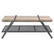 ACME Brantley Wooden Top Coffee Table with Metal Frame in Oak and Sandy Gray