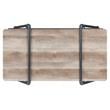 ACME Brantley Wooden Top Coffee Table with Metal Frame in Oak and Sandy Gray