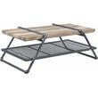ACME Brantley Wooden Top Coffee Table with Metal Frame in Oak and Sandy Gray