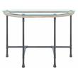 ACME Brantley Pipe Style Glass Top Sofa Table in Clear and Sandy Gray