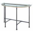 ACME Brantley Pipe Style Glass Top Sofa Table in Clear and Sandy Gray