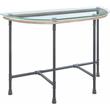ACME Brantley Pipe Style Glass Top Sofa Table in Clear and Sandy Gray
