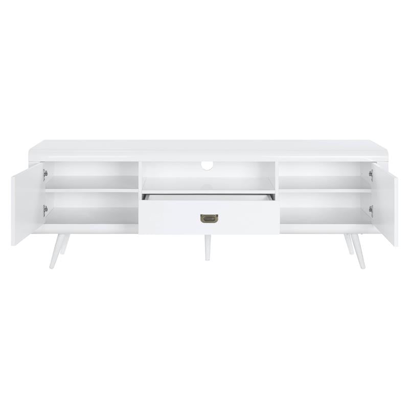 ACME Pagan Wooden TV Stand with Cord Management Hole in White High Gloss