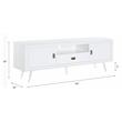ACME Pagan Wooden TV Stand with Cord Management Hole in White High Gloss