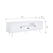 ACME Pagan Wooden TV Stand with Cord Management Hole in White High Gloss