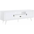 ACME Pagan Wooden TV Stand with Cord Management Hole in White High Gloss