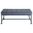 ACME Brantley Tufted Bench with Metal Frame in Gray and Sandy Gray Velvet