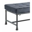 ACME Brantley Tufted Bench with Metal Frame in Gray and Sandy Gray Velvet