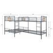 ACME Cordelia Twin over Full Metal Bunk Bed in Sandy Black and Dark Bronze
