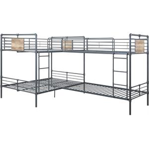 acme cordelia twin over full metal bunk bed in sandy black and dark bronze