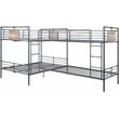 ACME Cordelia Twin over Full Metal Bunk Bed in Sandy Black and Dark Bronze