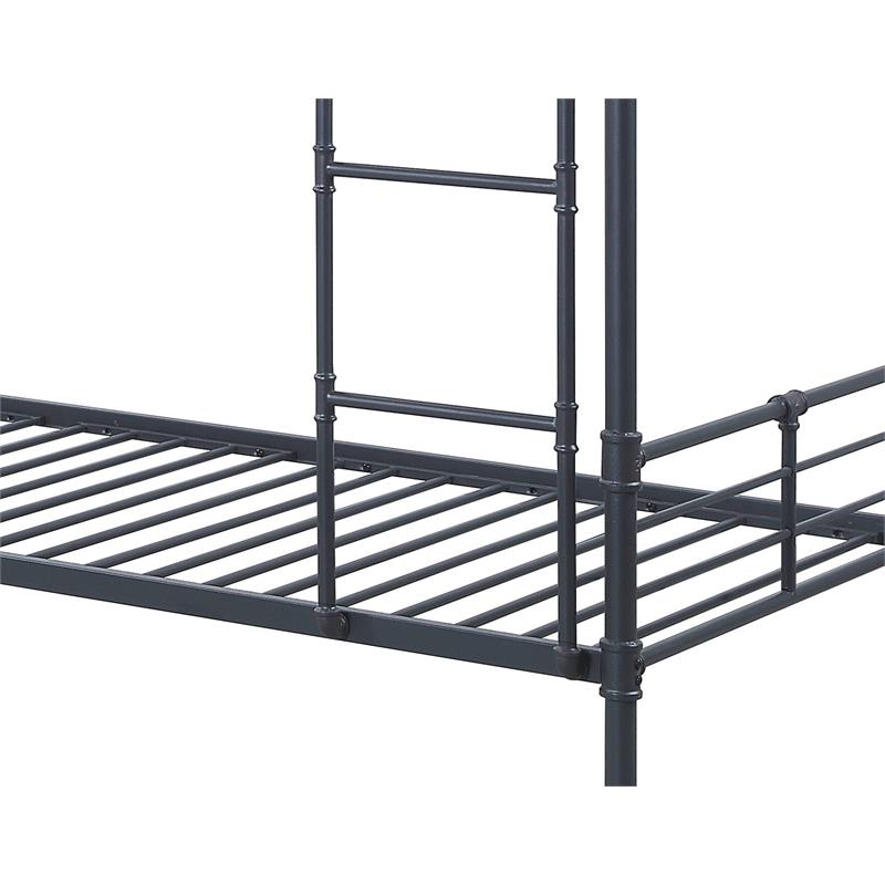 ACME Cordelia Twin over Twin Metal Bunk Bed in Sandy Black and Dark Bronze