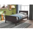 ACME Bungalow Wooden Twin Panel Bed with Slad System in Chocolate