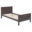 ACME Bungalow Wooden Twin Panel Bed with Slad System in Chocolate