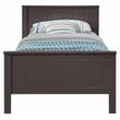 ACME Bungalow Wooden Twin Panel Bed with Slad System in Chocolate
