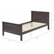 ACME Bungalow Wooden Twin Panel Bed with Slad System in Chocolate