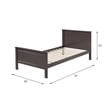 ACME Bungalow Wooden Twin Panel Bed with Slad System in Chocolate