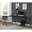 ACME Demas Wooden Top Computer Desk with Computer Holder in White and Black