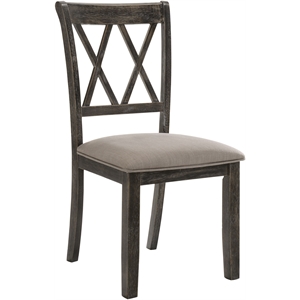 acme claudia ii side chair (set of 2) in weathered gray