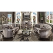 ACME Versailles Chair with 1 Pillow in Velvet & Antique Platinum