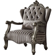 ACME Versailles Chair with 1 Pillow in Velvet & Antique Platinum