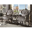 ACME Versailles Chair with 1 Pillow in Velvet & Antique Platinum