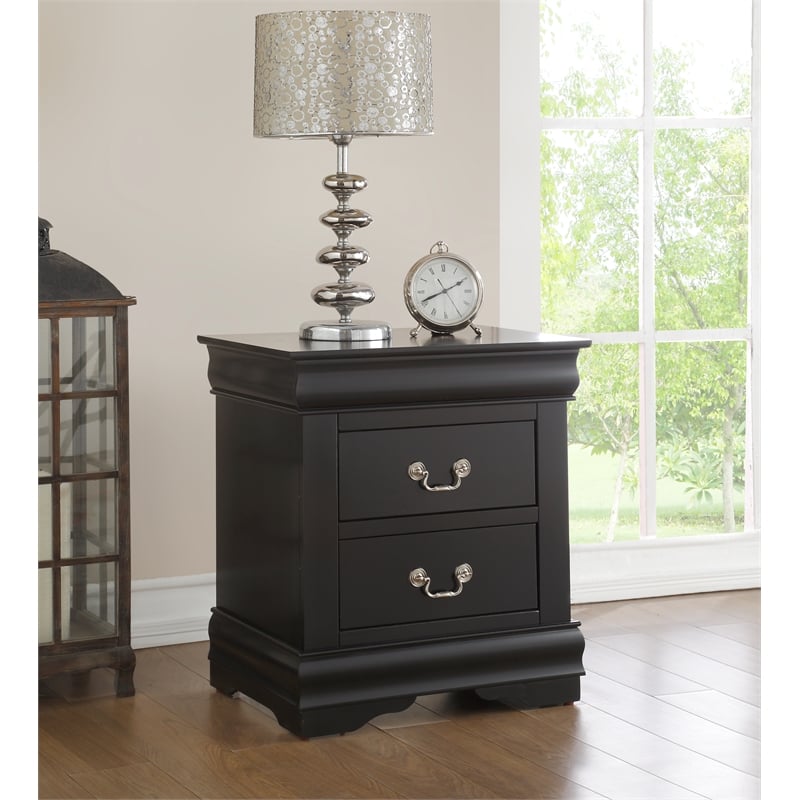 ACME Louis Philippe Nightstand in Black