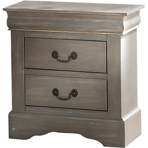acme louis philippe iii nightstand in antique gray