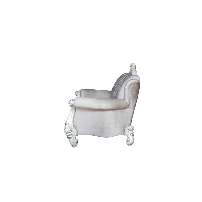 ACME Versailles Loveseat in Ivory Velvet & Bone White