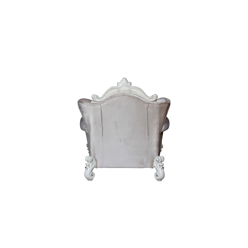 ACME Versailles Chair in Ivory Velvet & Bone White