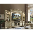 ACME Vendome II Wooden TV Stand in Gold Patina and Bone