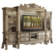 ACME Dresden 4-Drawer Wooden TV Stand in Gold Patina and Bone