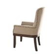 ACME Landon Linen Arm Chair with Nail-head Trim in Beige and Salvage Brown
