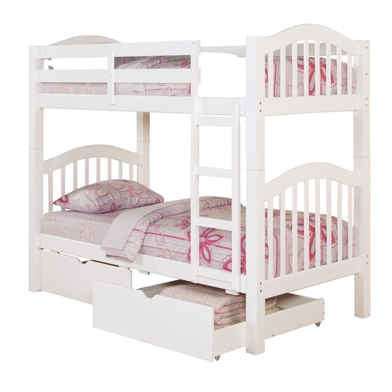 ACME Heartland Twin Twin Wooden Bunk Bed in White