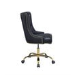 ACME Purlie Faux Leather Tufted Swivel Office Chair in Black Gold