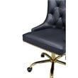 ACME Purlie Faux Leather Tufted Swivel Office Chair in Black Gold