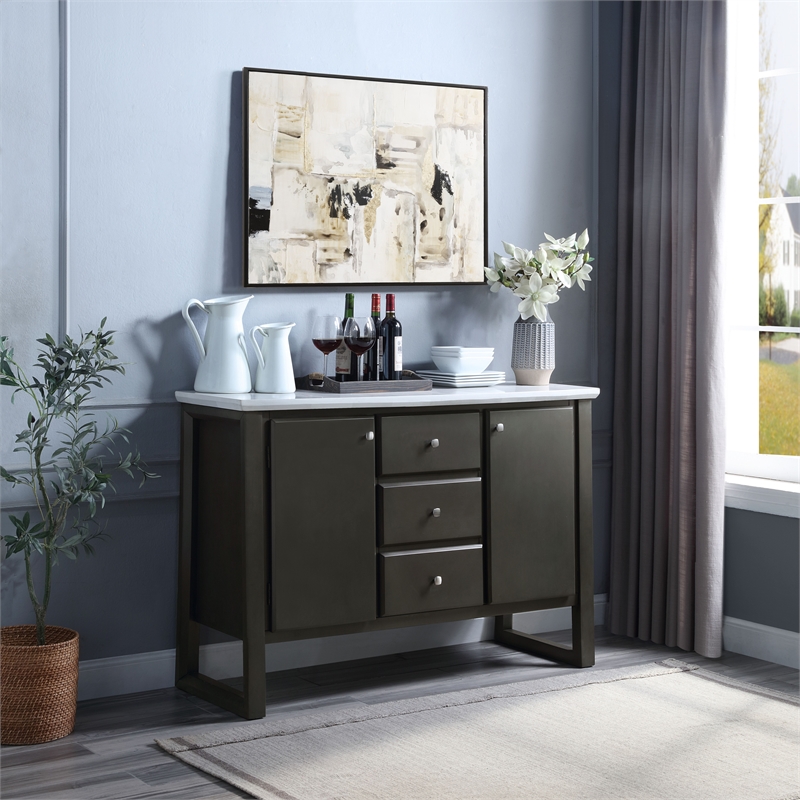 ACME Madan Server in Gray Oak Finish
