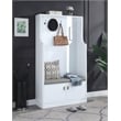 ACME Buck II 2-Door Wooden Hall Tree with 3 Hooks in White High Gloss