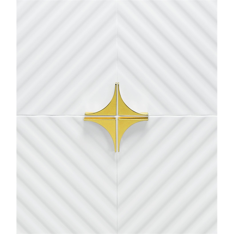 ACME Gaines 2-Door Accent Cabinet with Metal Legs in White High Gloss