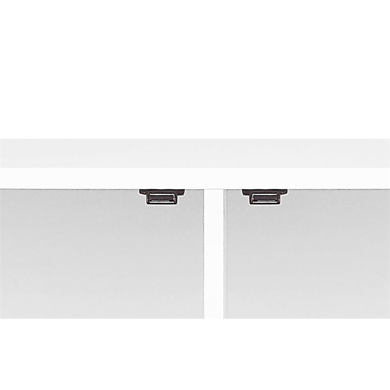 ACME Gaines 2-Door Accent Cabinet with Metal Legs in White High Gloss