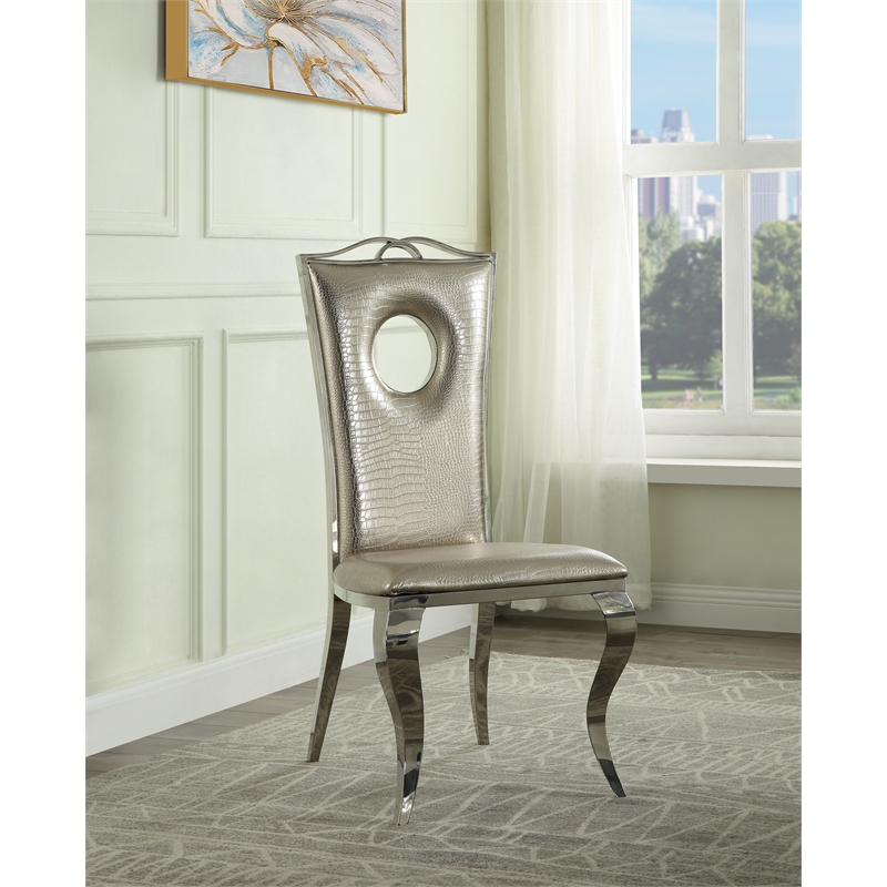 ACME Furniture Cyrene Side Chair (Set-2) in Beige