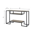 ACME Idella Wooden Console Table in Rustic Oak and Black Finish