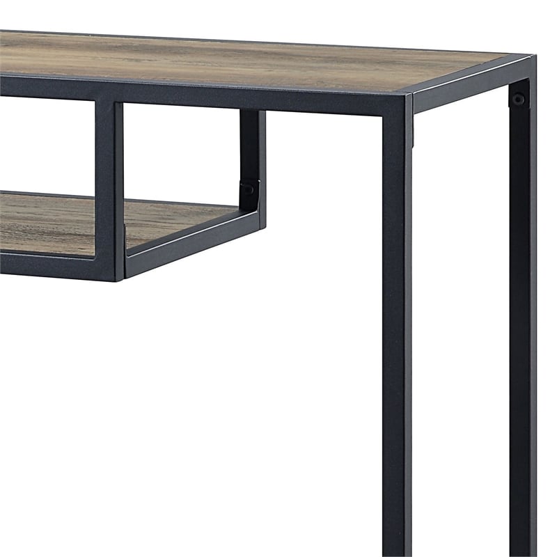 ACME Idella Wooden Console Table in Rustic Oak and Black Finish