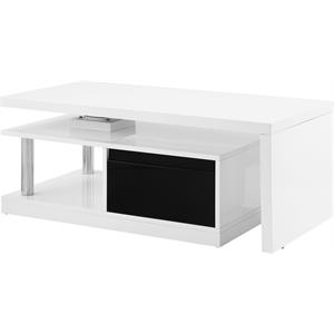 acme buck ii coffee table in white & black high gloss finish