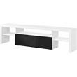 ACME Buck II Wooden TV Stand in White and Black High Gloss Finish