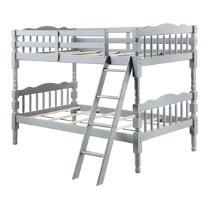 ACME Homestead Twin Twin Wooden Bunk Bed in Gray Finish