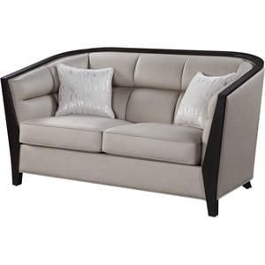 ACME Zemocryss Loveseat with 2 pillows in Beige Fabric
