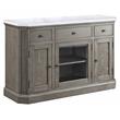 ACME Zumala 3 Drawers Wooden Server with Marble Top in White and Weathered Oak