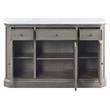 ACME Zumala 3 Drawers Wooden Server with Marble Top in White and Weathered Oak