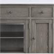 ACME Zumala 3 Drawers Wooden Server with Marble Top in White and Weathered Oak